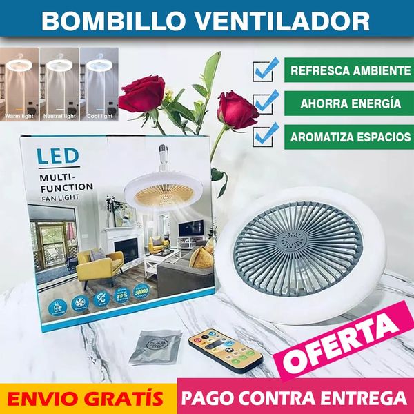🌬️💡 BOMBILLO LED CON VENTILADOR 2 EN 1